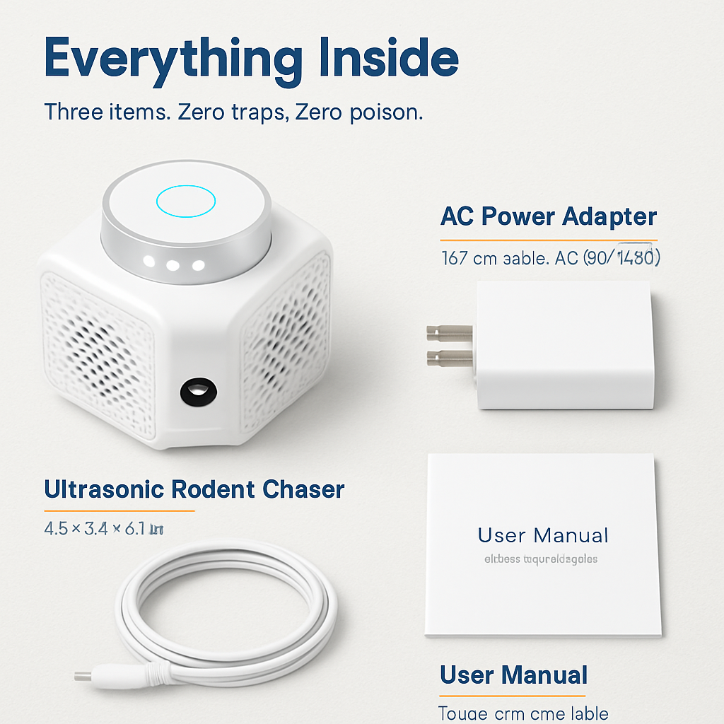 Ultrasonic Rodent Chaser for Indoor Use - Home Safe