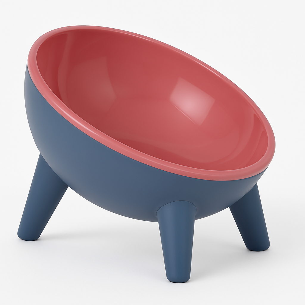 Raised Tilted Elevated Cat Food Bowl for Easy Eating