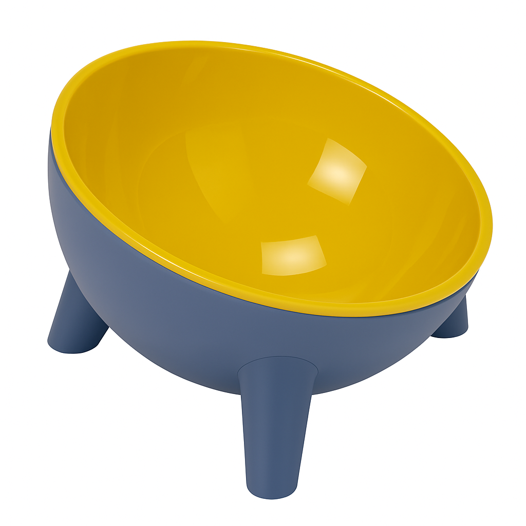 Raised Tilted Elevated Cat Food Bowl for Easy Eating