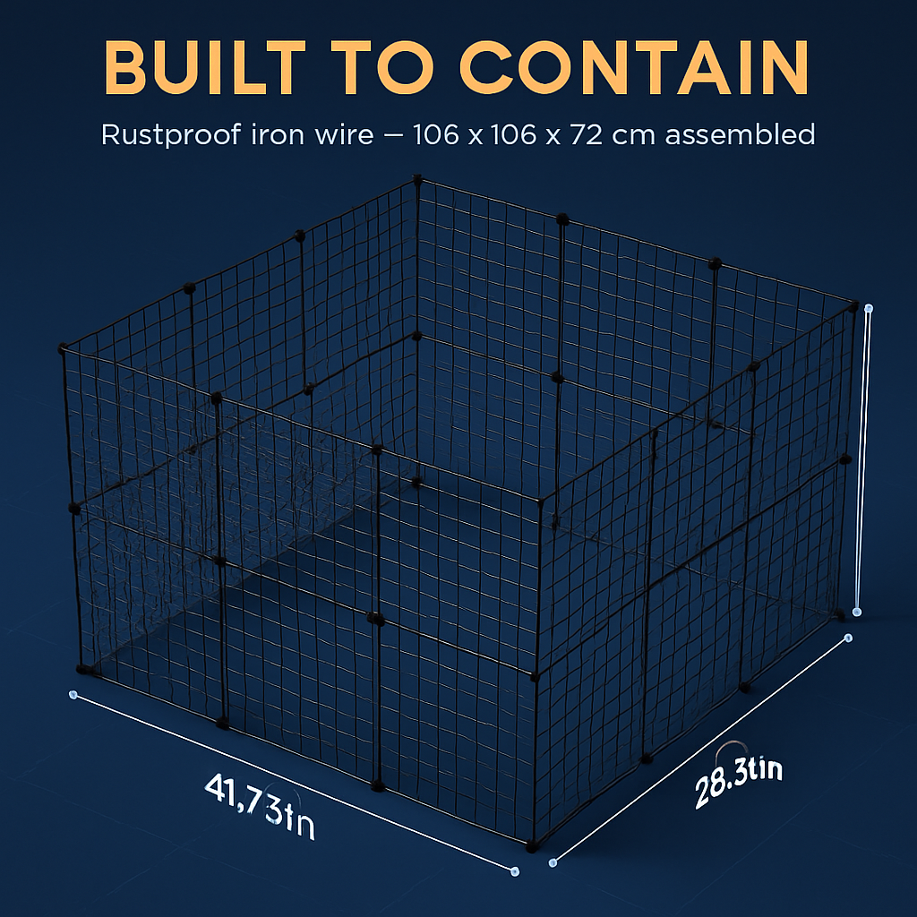Small Animal Playpen with Door for Indoor/Outdoor Use