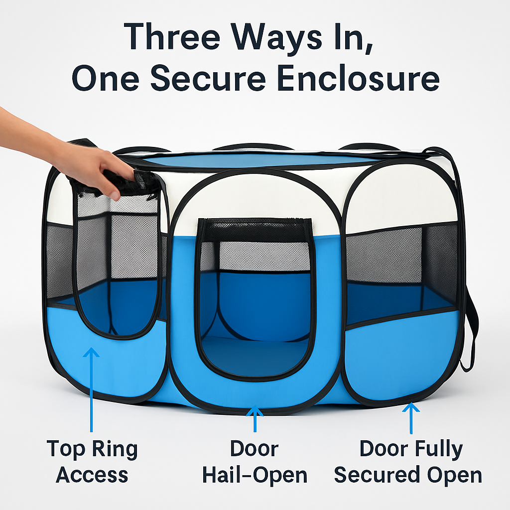 Foldable Portable Pet Tent Exercise Pen for Indoor Outdoor