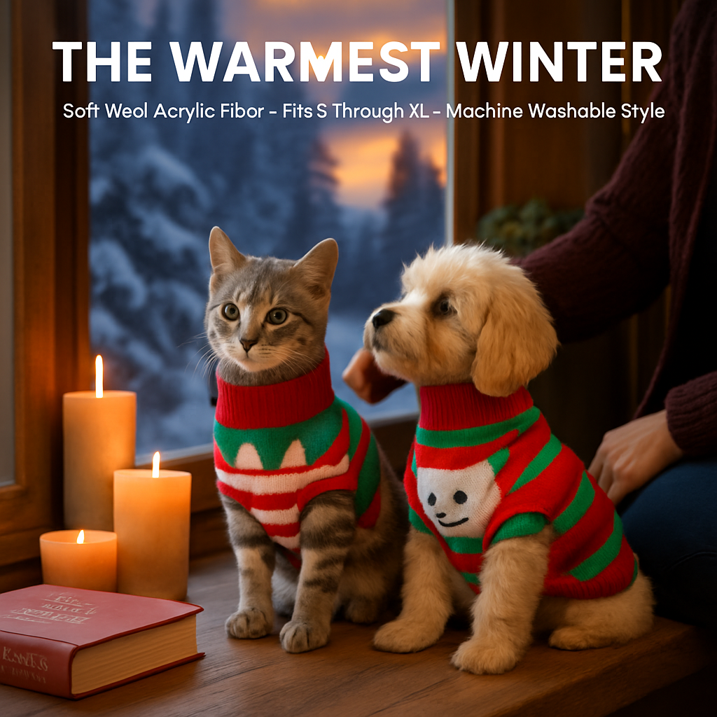 Pet Christmas Sweater Snowman pattern - Size L