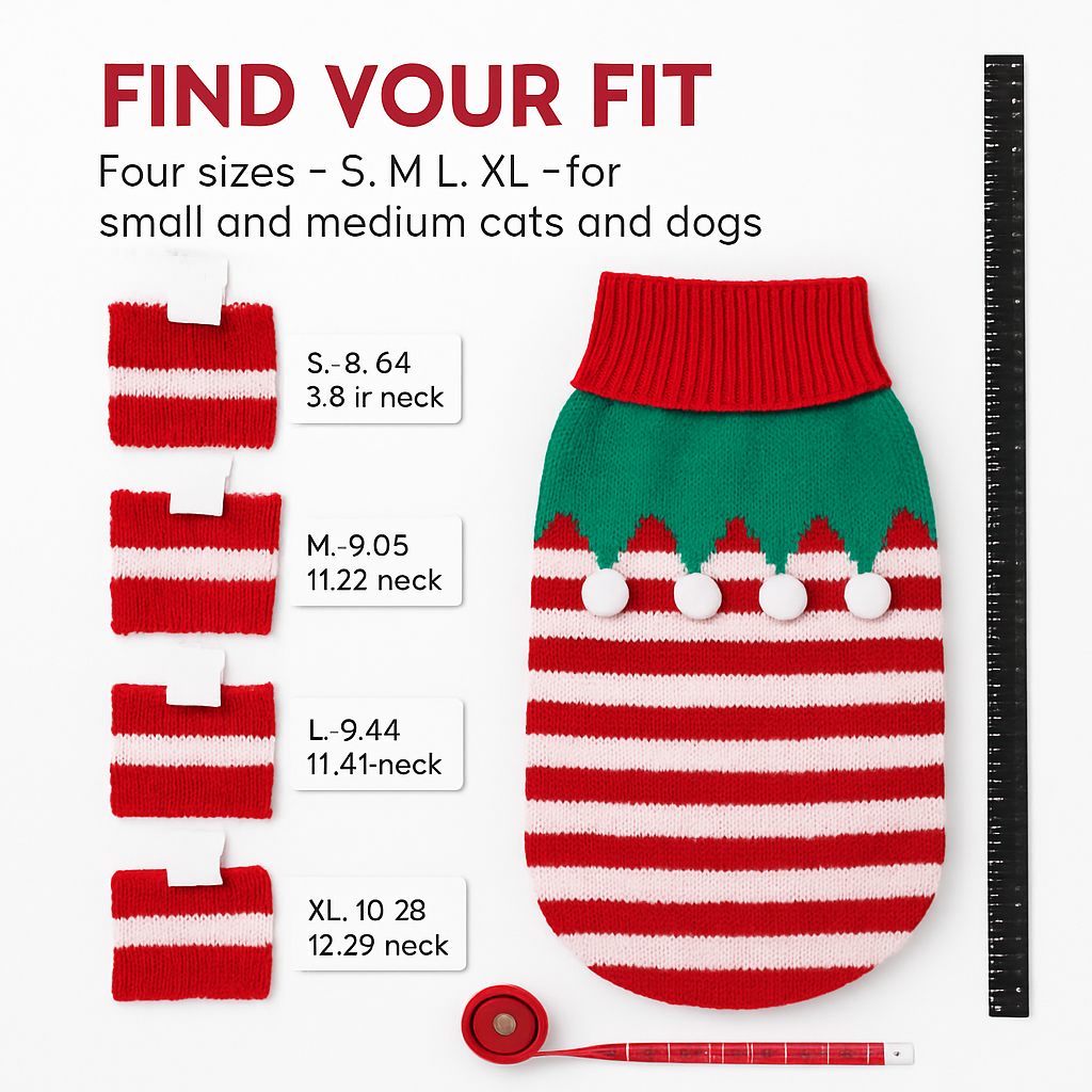 Pet Christmas Sweater Snowman pattern - Size L