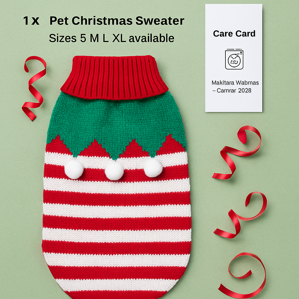 Pet Christmas Sweater Snowman pattern - Size L