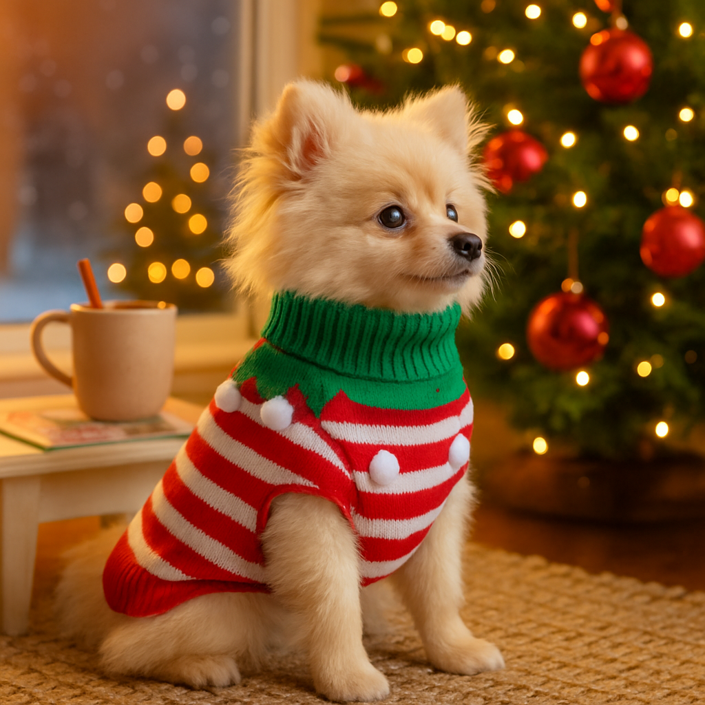Pet Christmas Sweater Snowman pattern - Size L