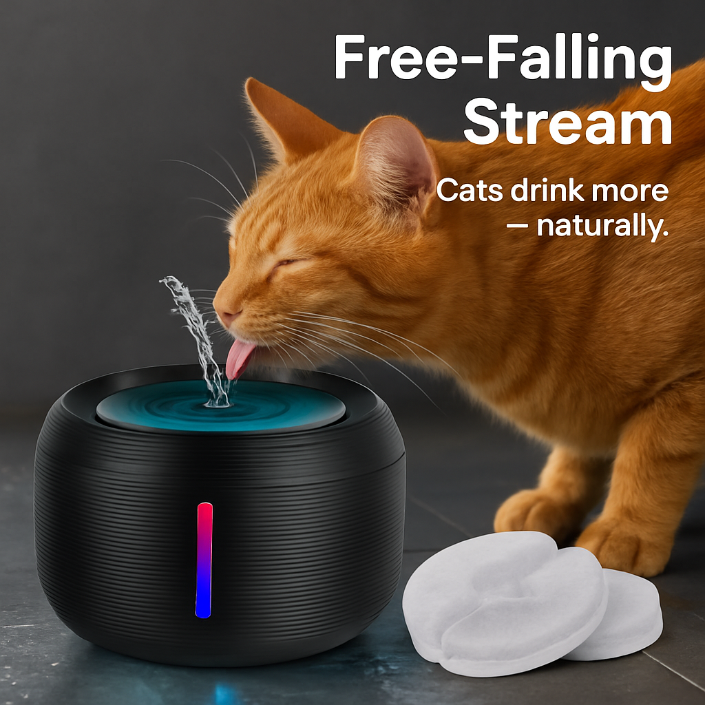 Pet Water Fountain for Cats - Quiet Flow