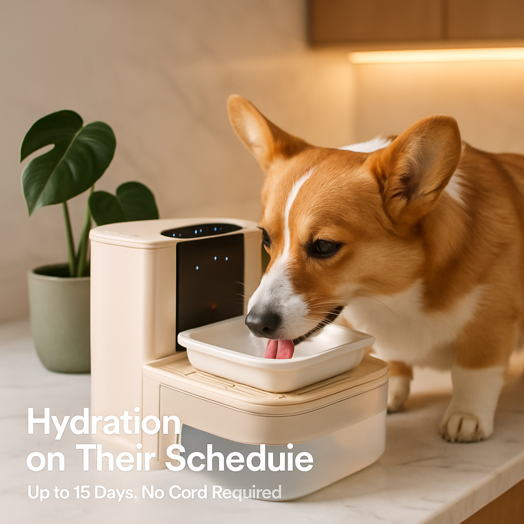 Smart Pet Water Fountain Automatic Cat Water Dispenser 4.5L Cordless Rechargeable Dog Water Fountain Self-Refill with 3 Adjustable Volume 3 Time Inter