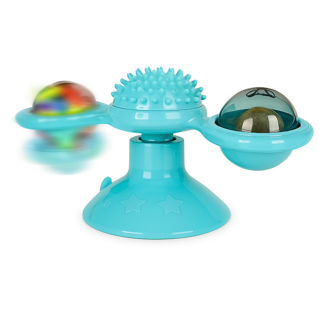 Windmill Cat Toy Turntable Interactive Teasing Toy with Ball