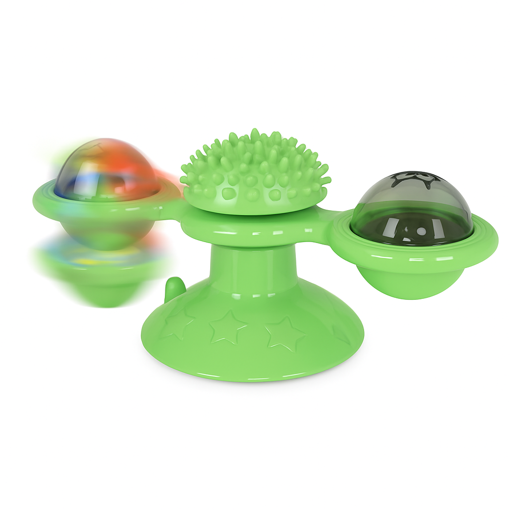 Windmill Cat Toy Turntable Interactive Teasing Toy with Ball
