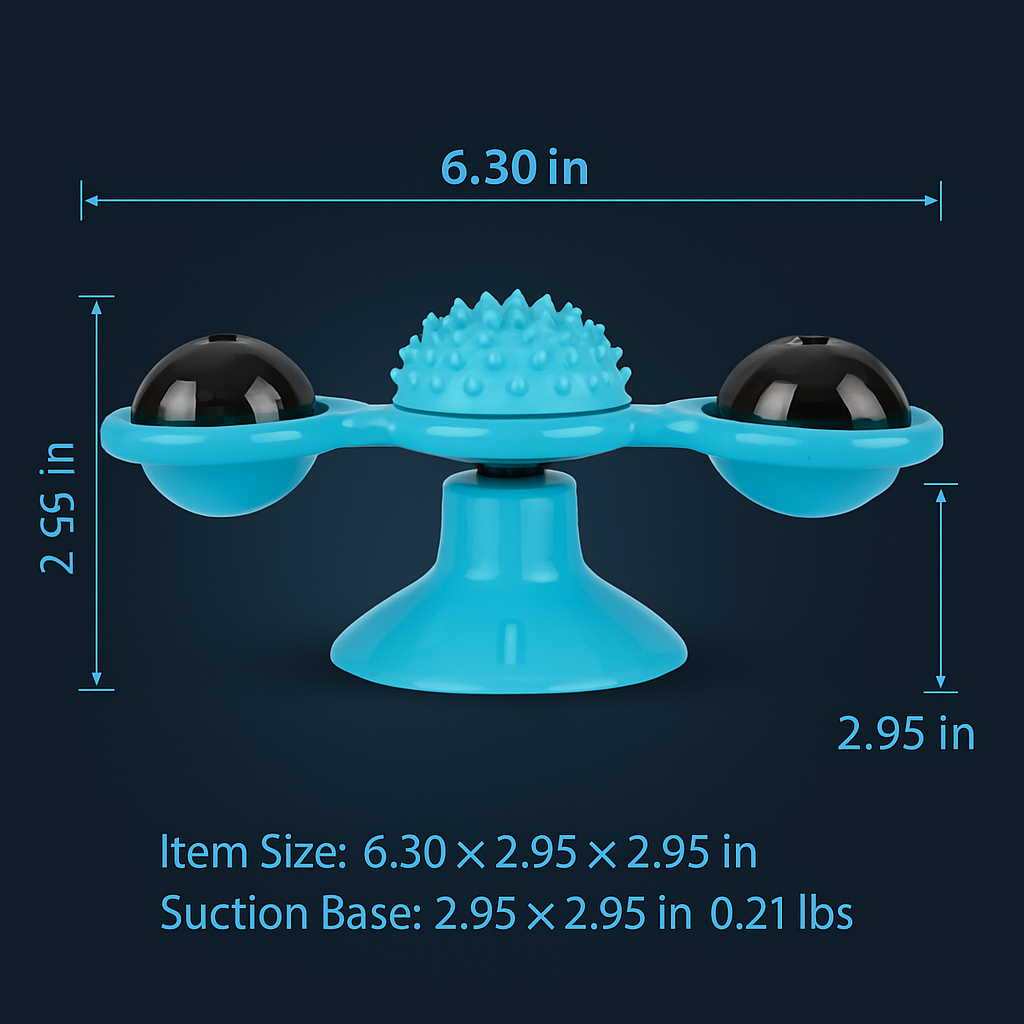 Windmill Cat Toy Turntable Interactive Teasing Toy with Ball