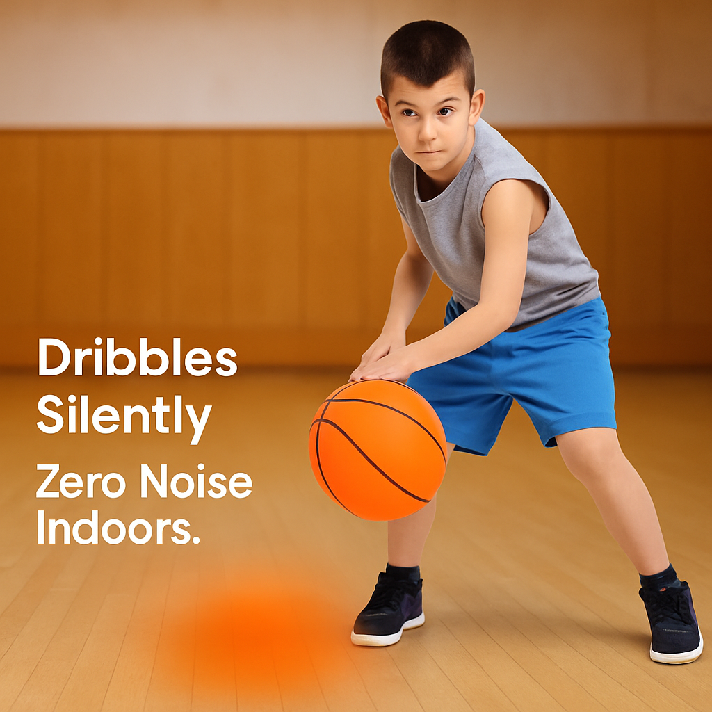 Silent Foam Basketball with Hoop for Indoor Training
