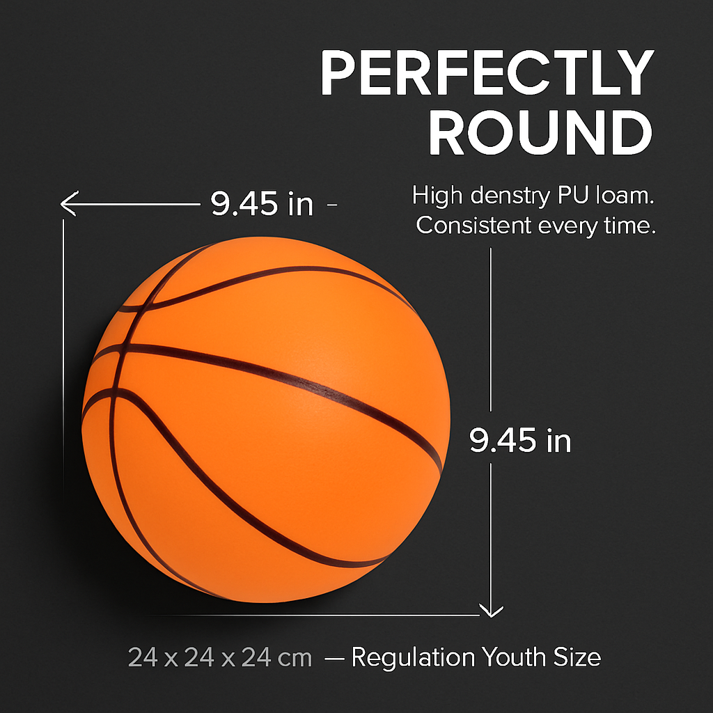 Silent Foam Basketball with Hoop for Indoor Training