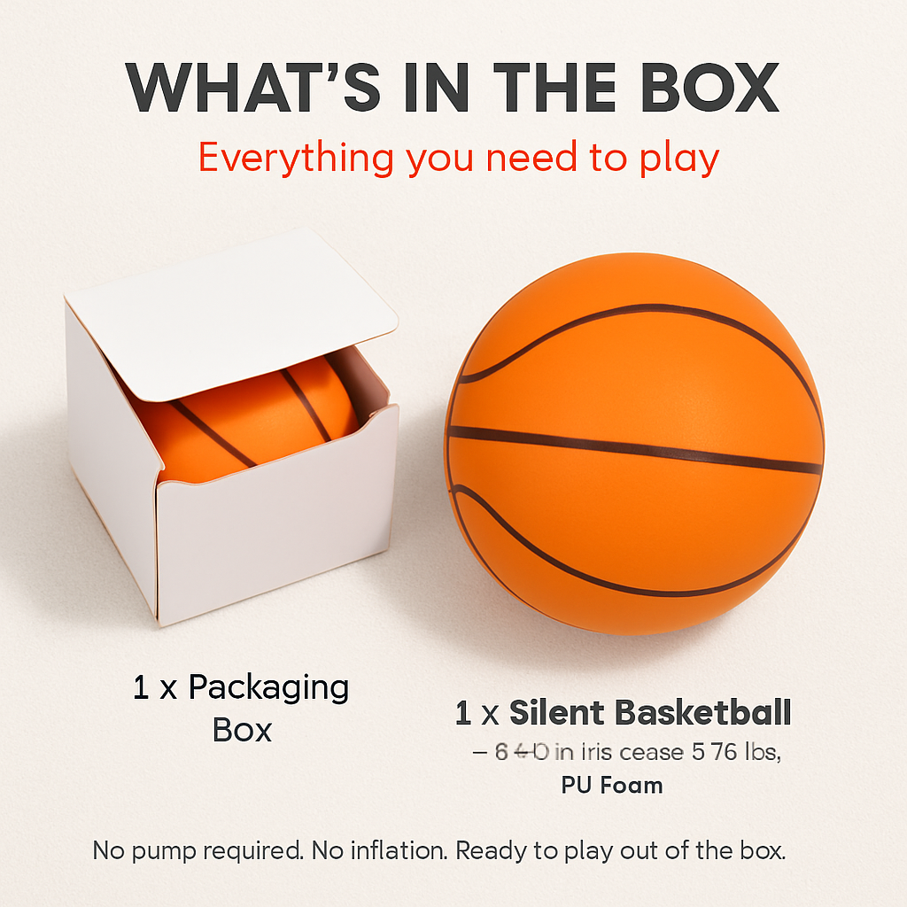 Silent Foam Basketball with Hoop for Indoor Training