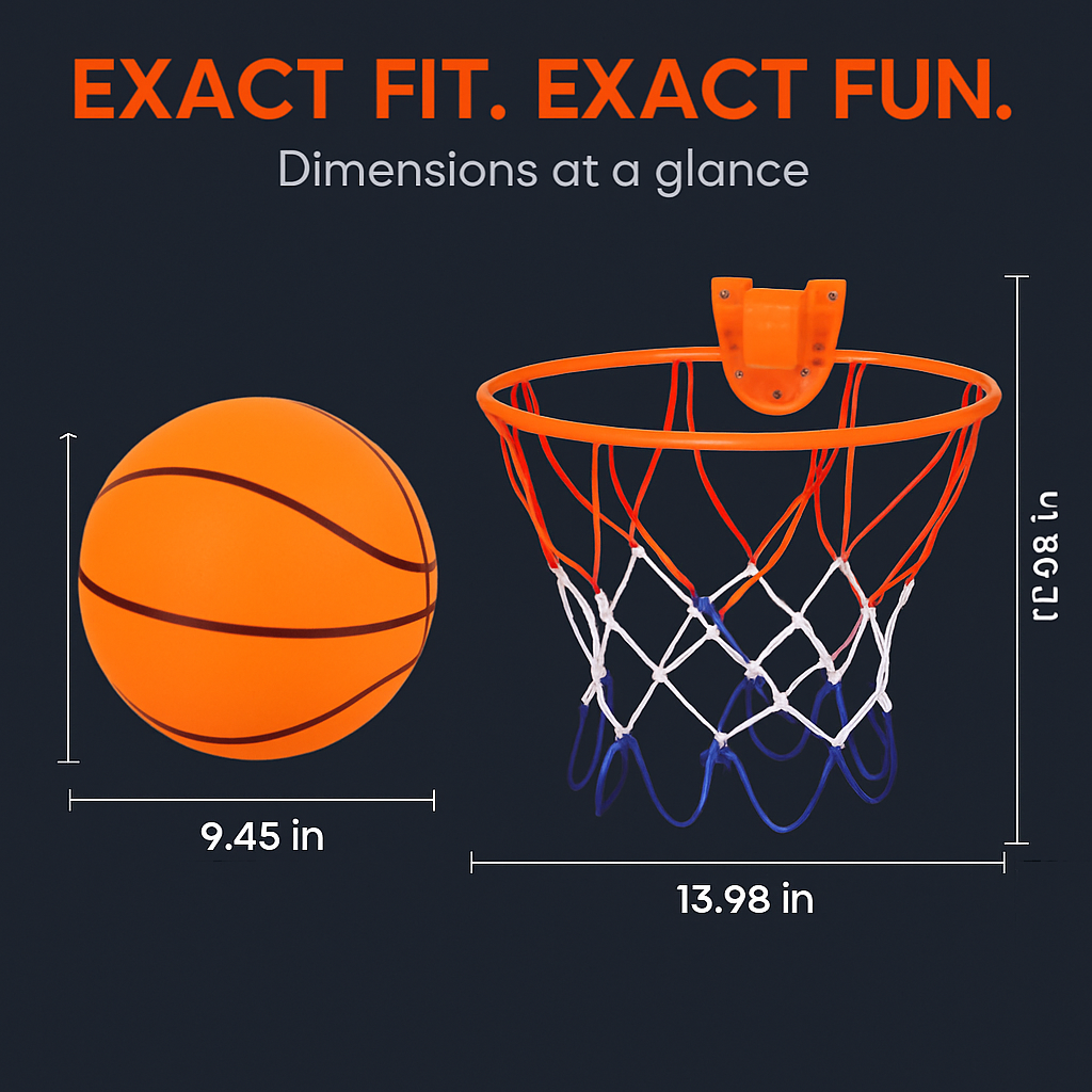 Silent Foam Basketball with Hoop for Indoor Training