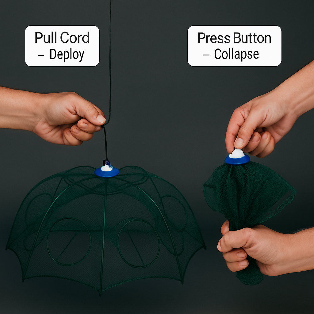 Foldable Fishing Bait Net Trap for Crab, Shrimp & Minnow