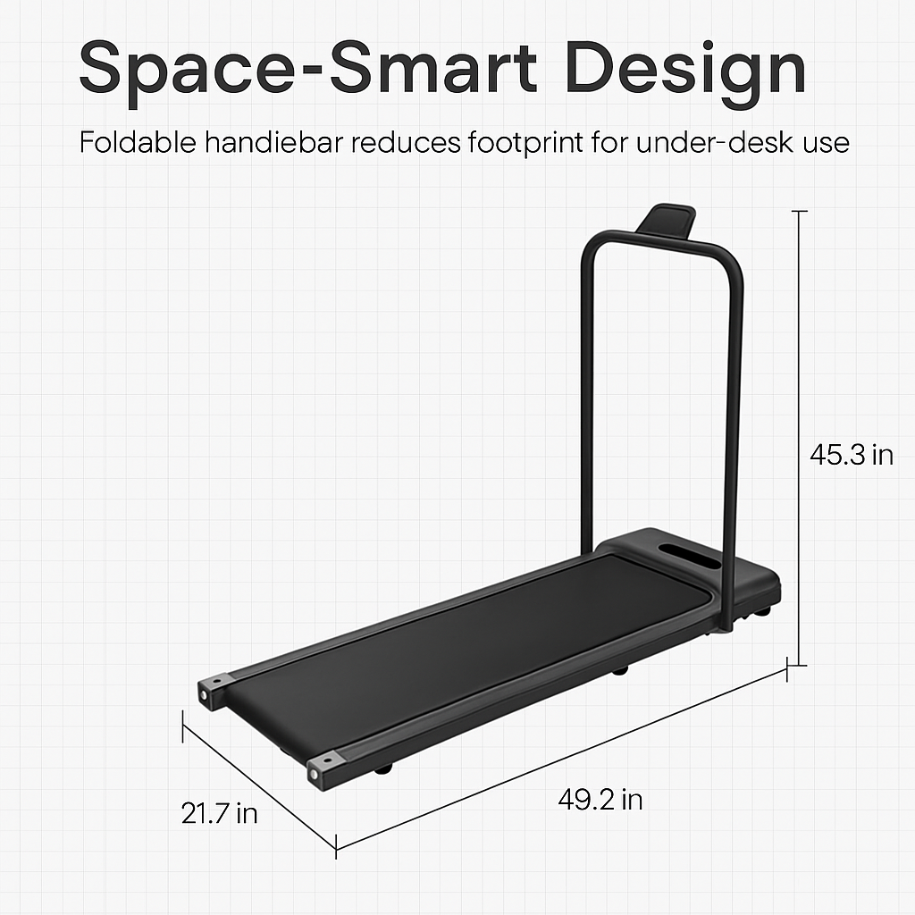 Under Desk Folding Treadmill 2-in-1 Foldable Walking Pad