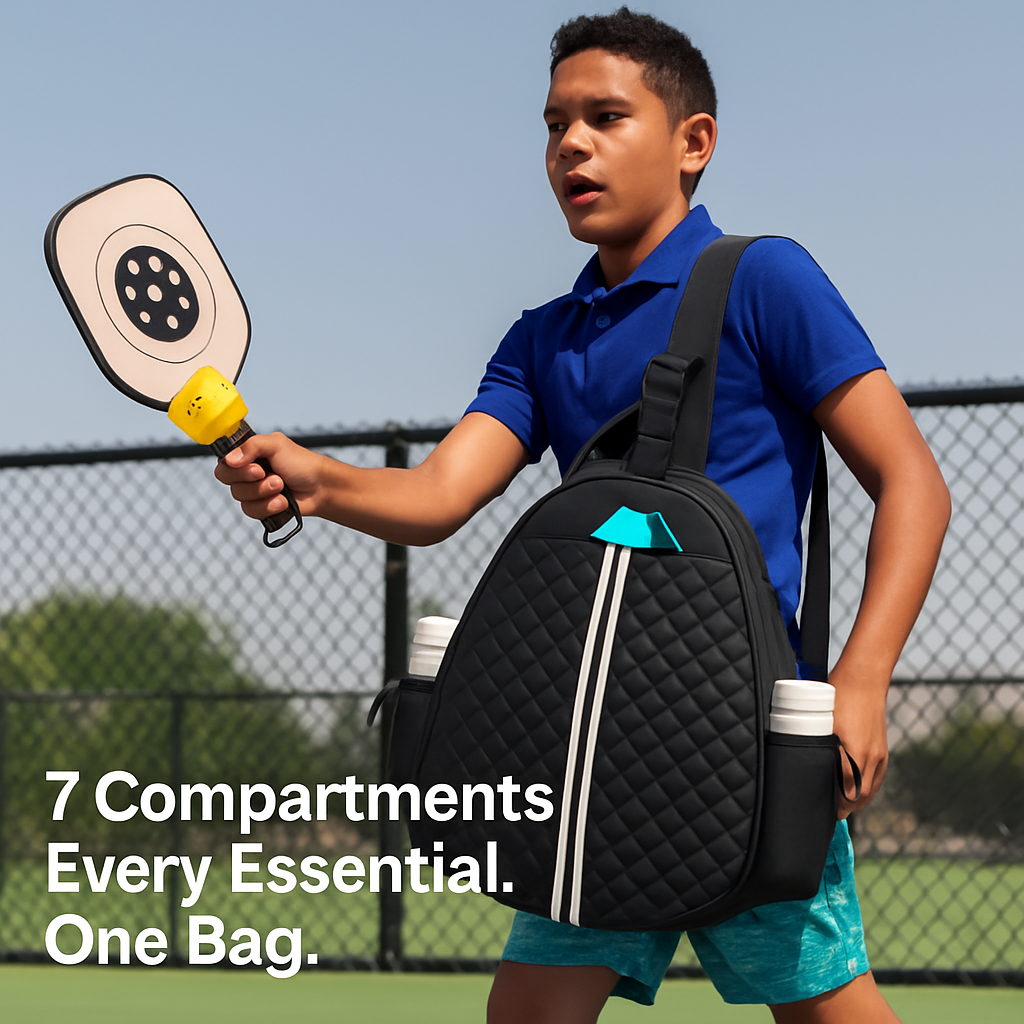 Pickleball Sling Bag - Waterproof, 7-Compartment