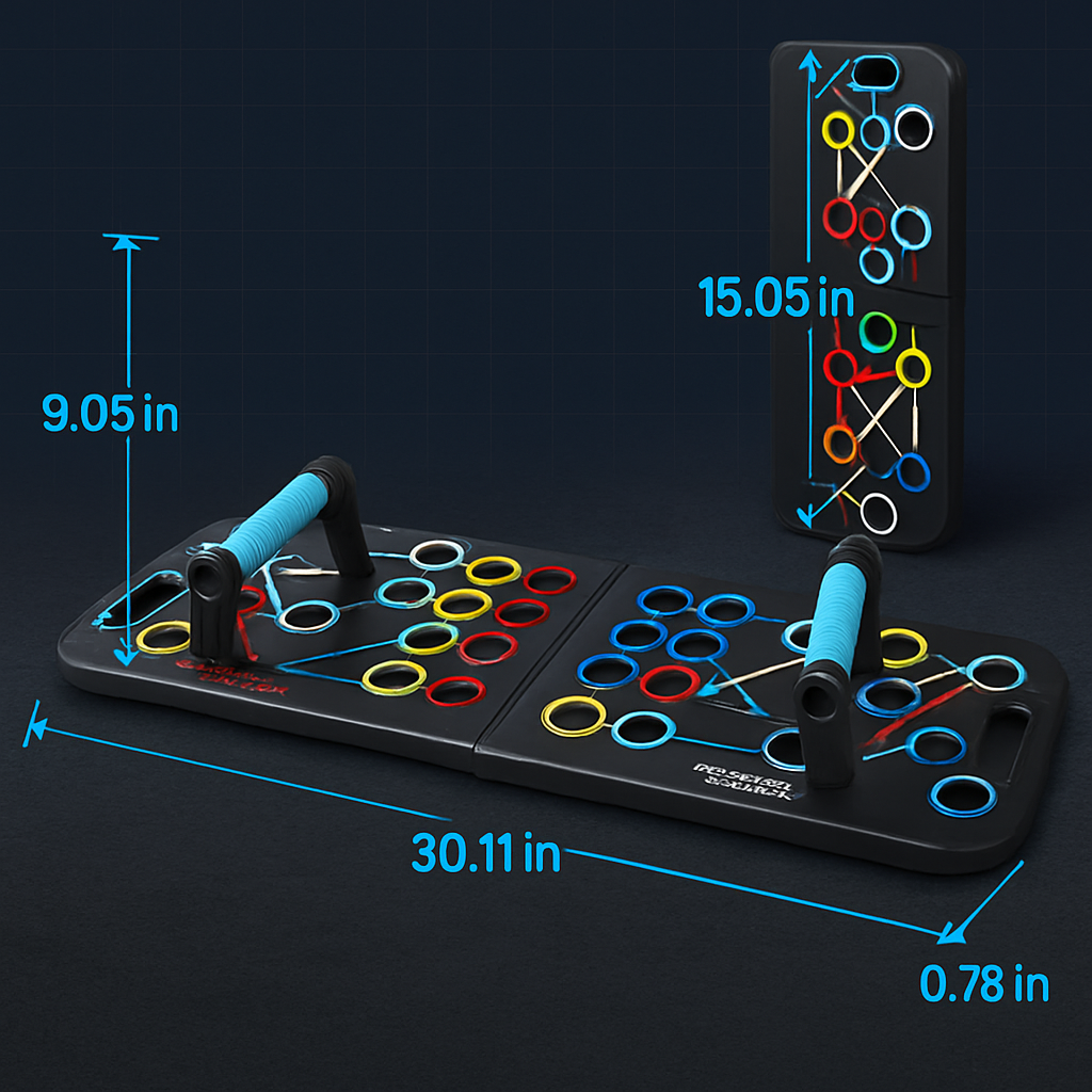 Push Up Board Home Gym Kit with Resistance Bands