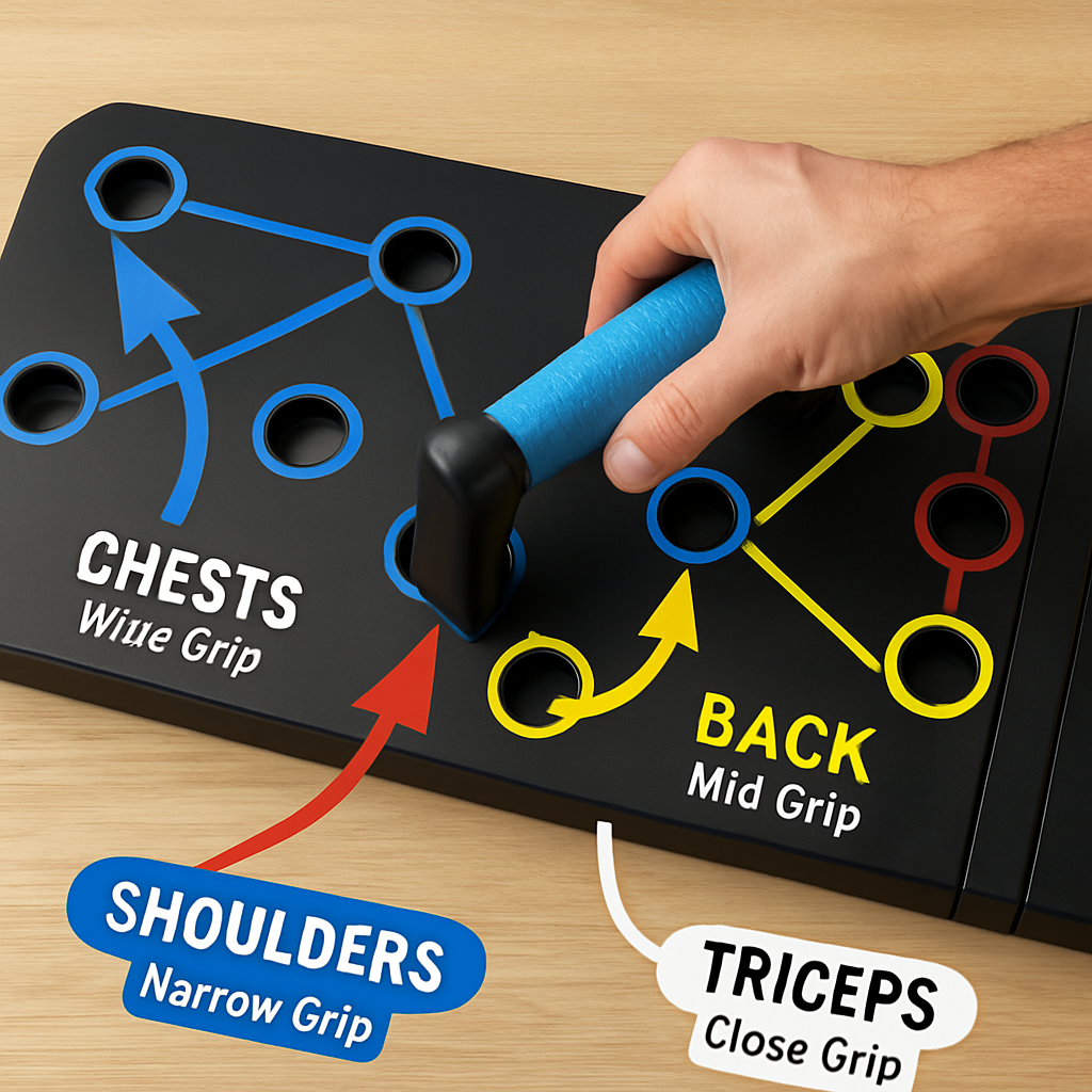 Push Up Board Home Gym Kit with Resistance Bands
