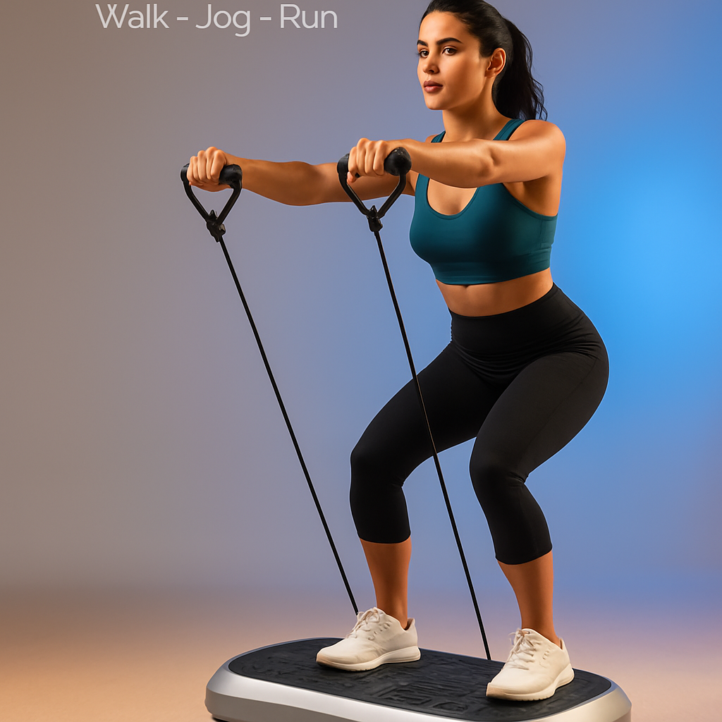 Vibration Exercise Machine With 2 Resistance Bands