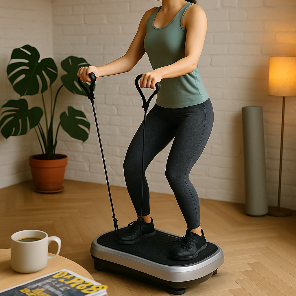 Vibration Exercise Machine With 2 Resistance Bands