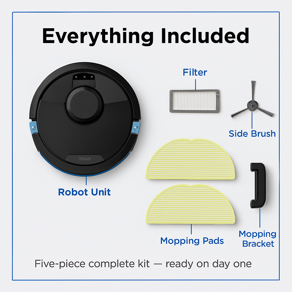 2-in-1 AI Robot Vacuum & Mop Matrix for Home Cleaning