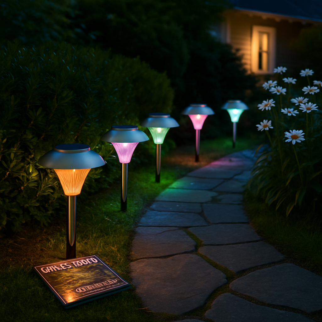 Solar Garden Lights Color Changing Pathway Lamps