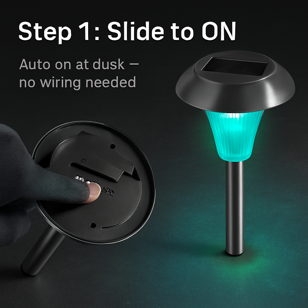 Solar Garden Lights Color Changing Pathway Lamps