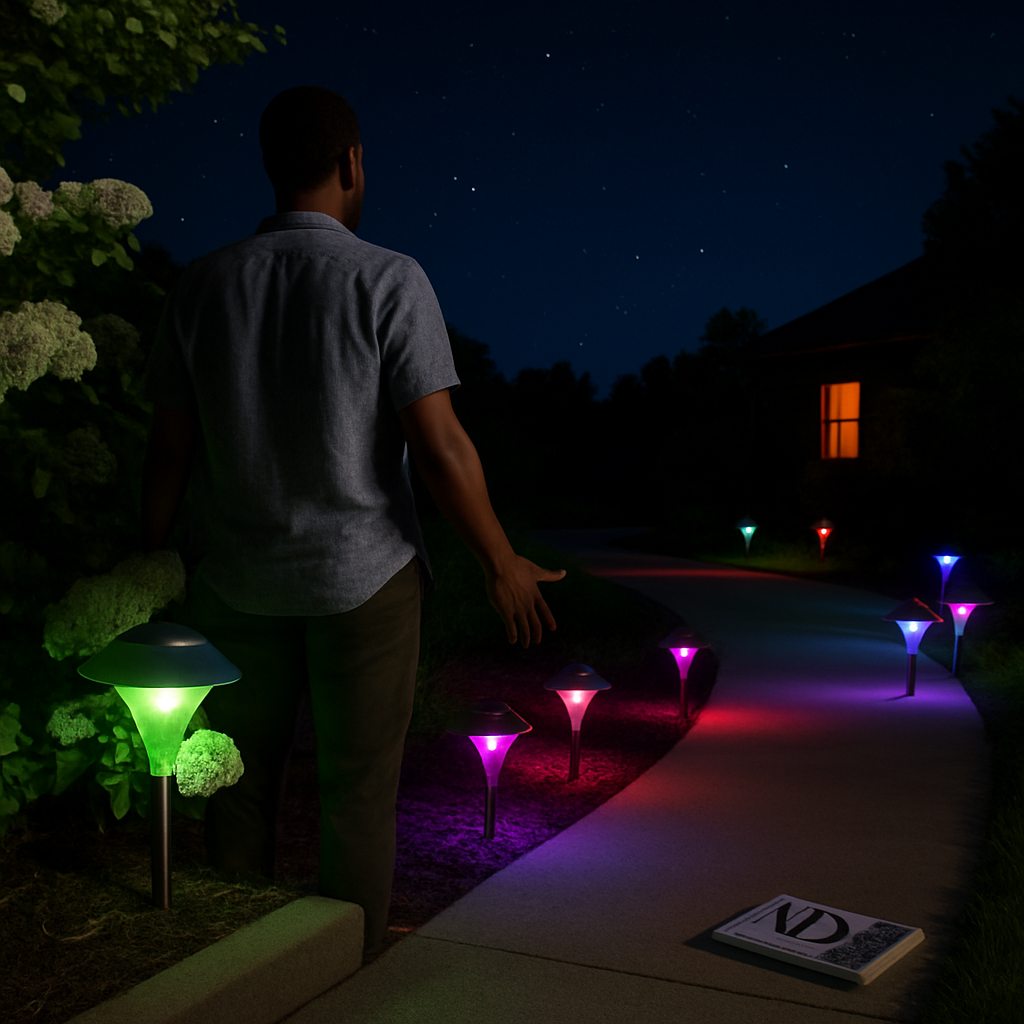 Solar Garden Lights Color Changing Pathway Lamps