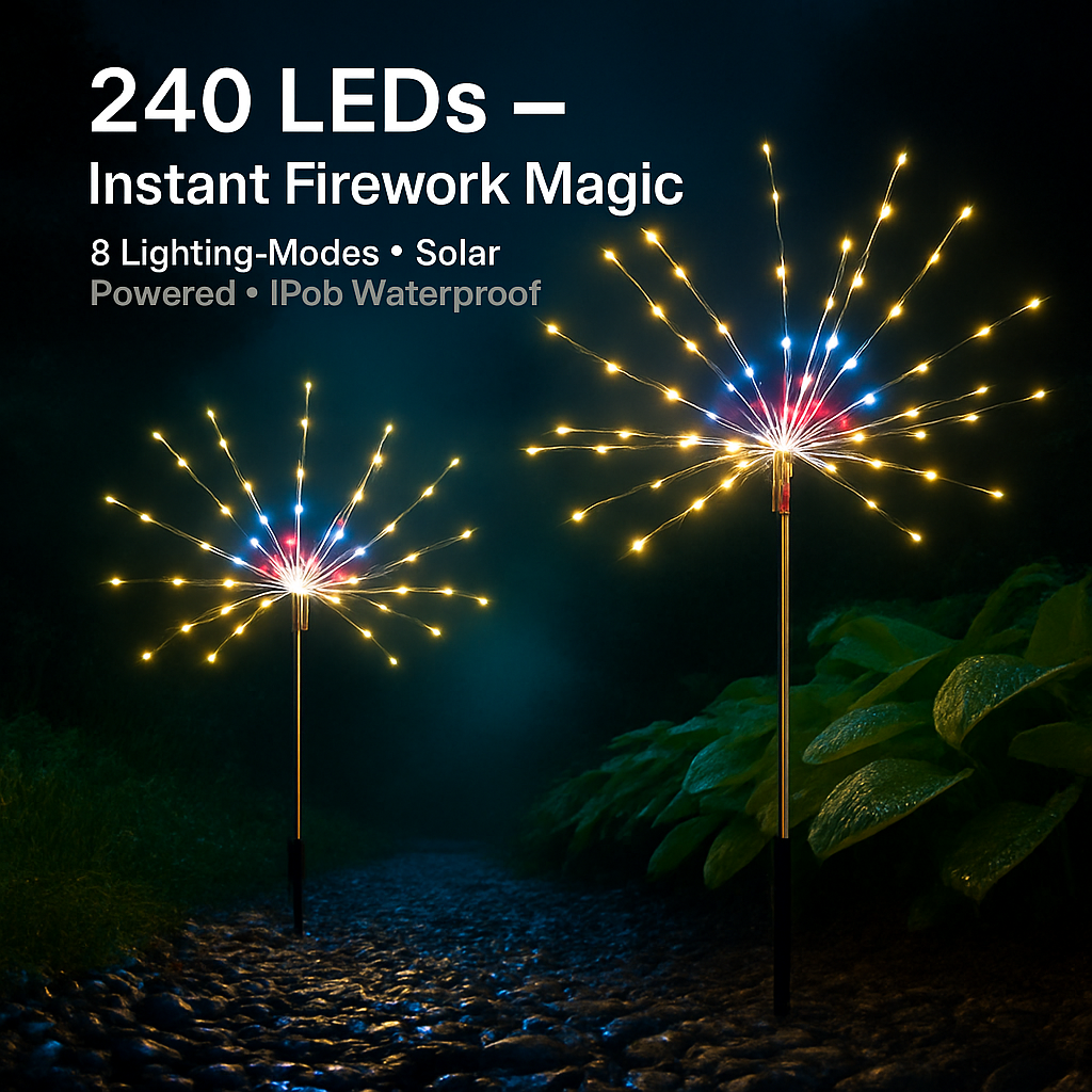 Solar Powered Starburst Lights for Garden Decor