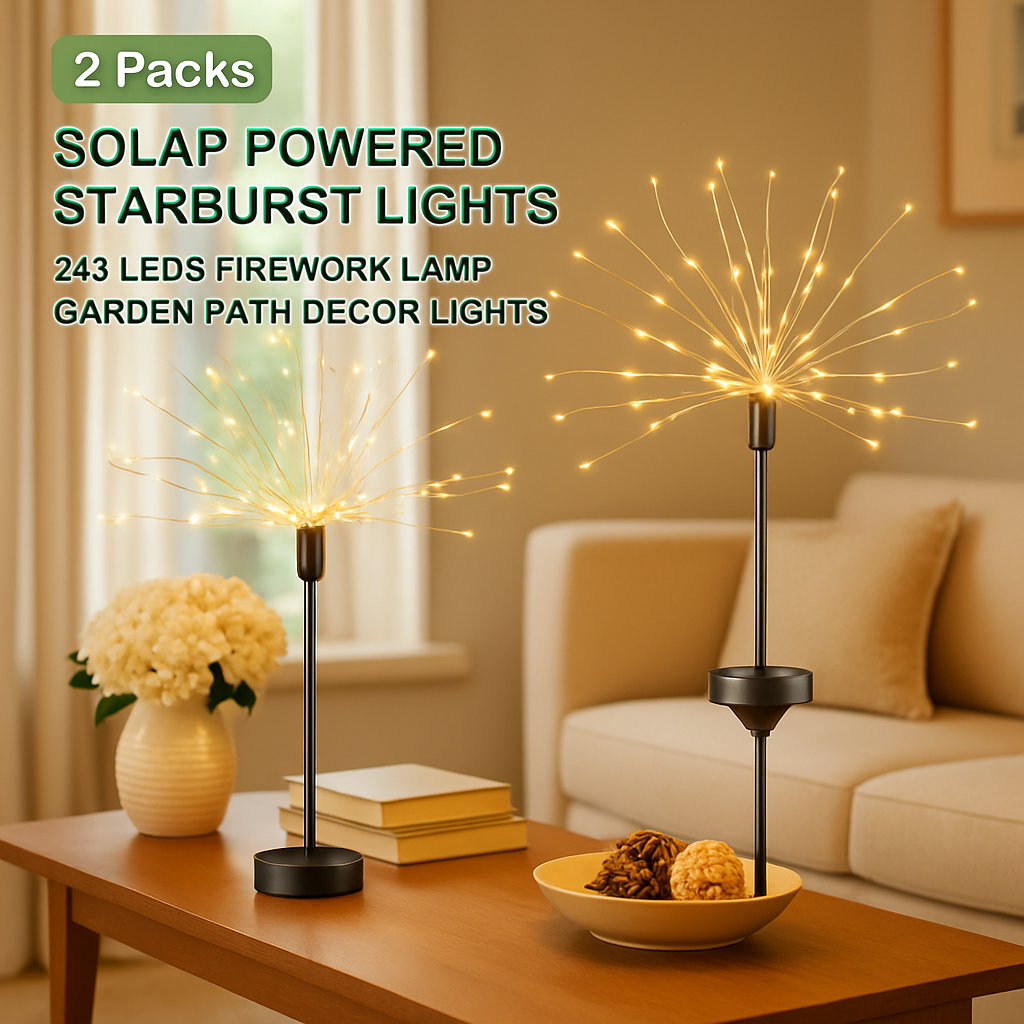 Solar Powered Starburst Lights for Garden Decor