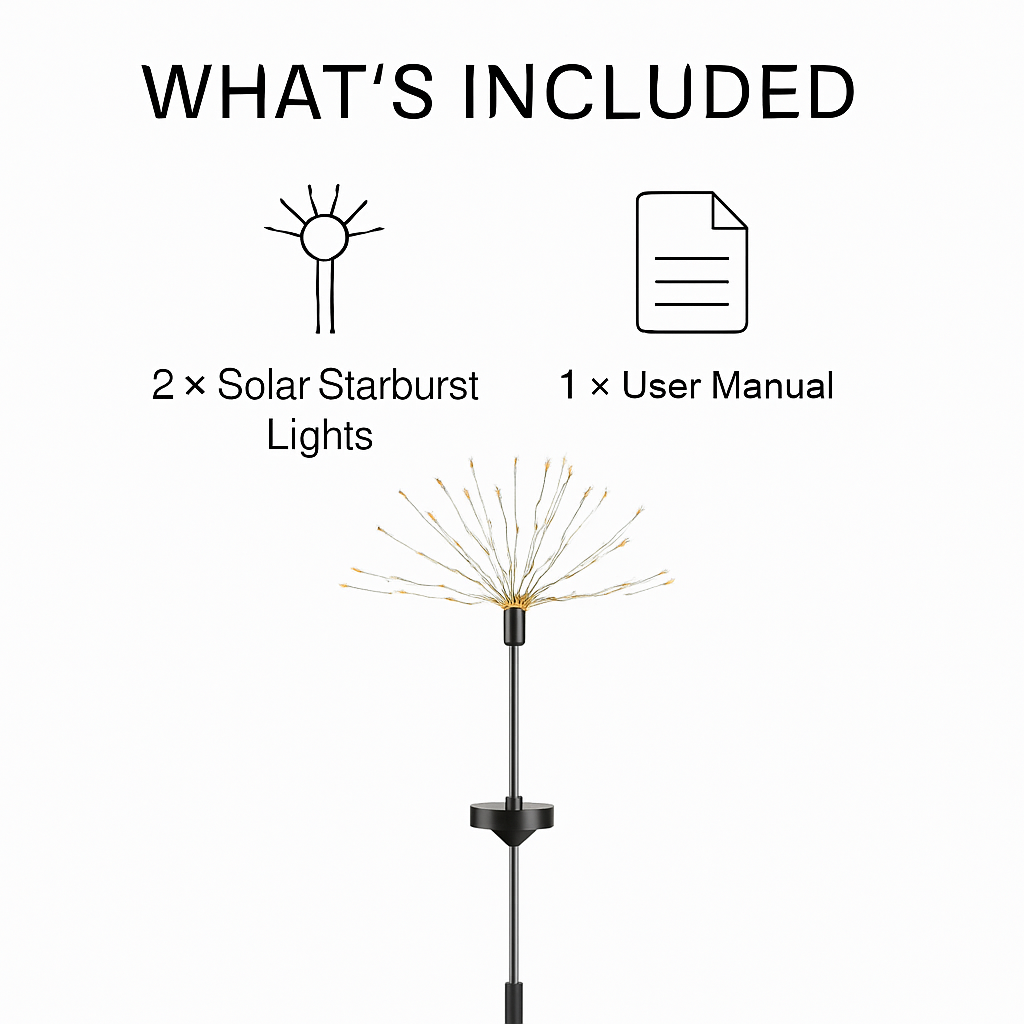 Solar Powered Starburst Lights for Garden Decor