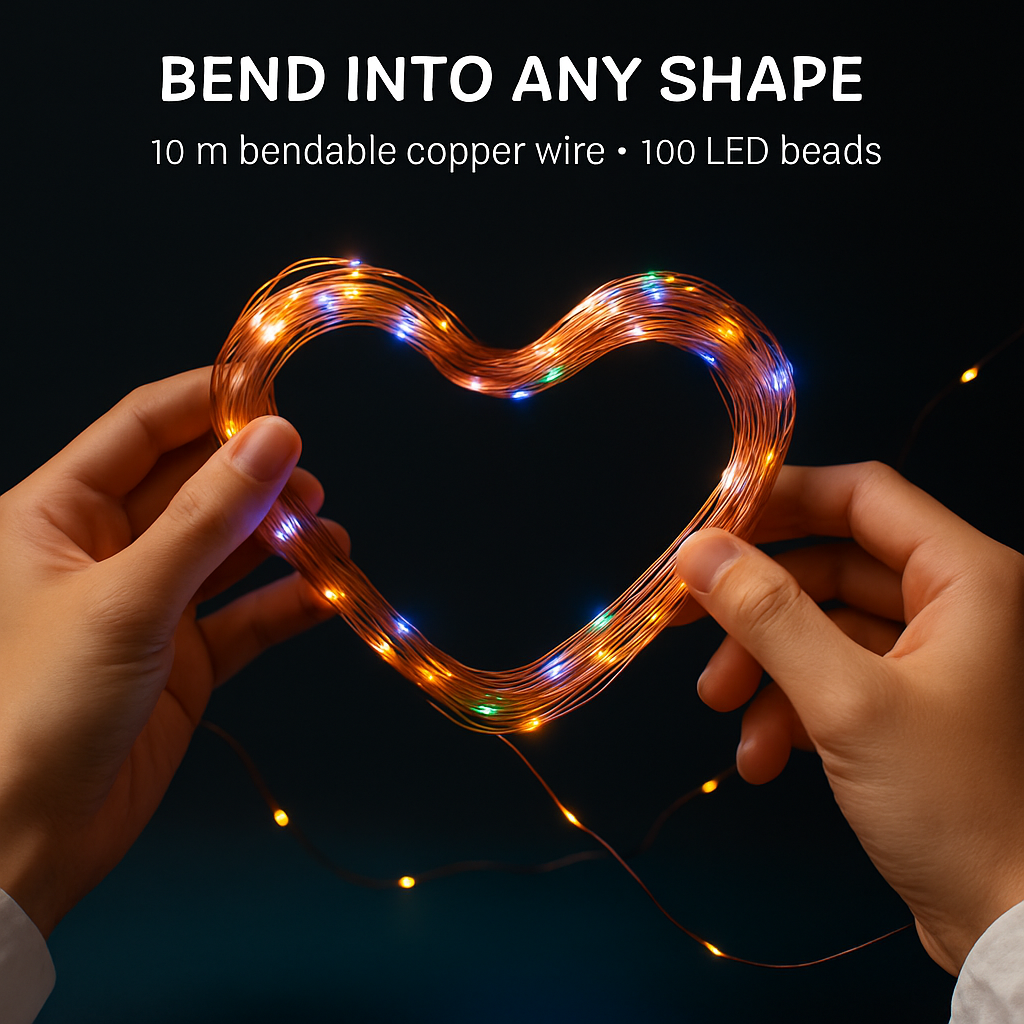 Solar String Lights Copper Wire Outdoor Decor