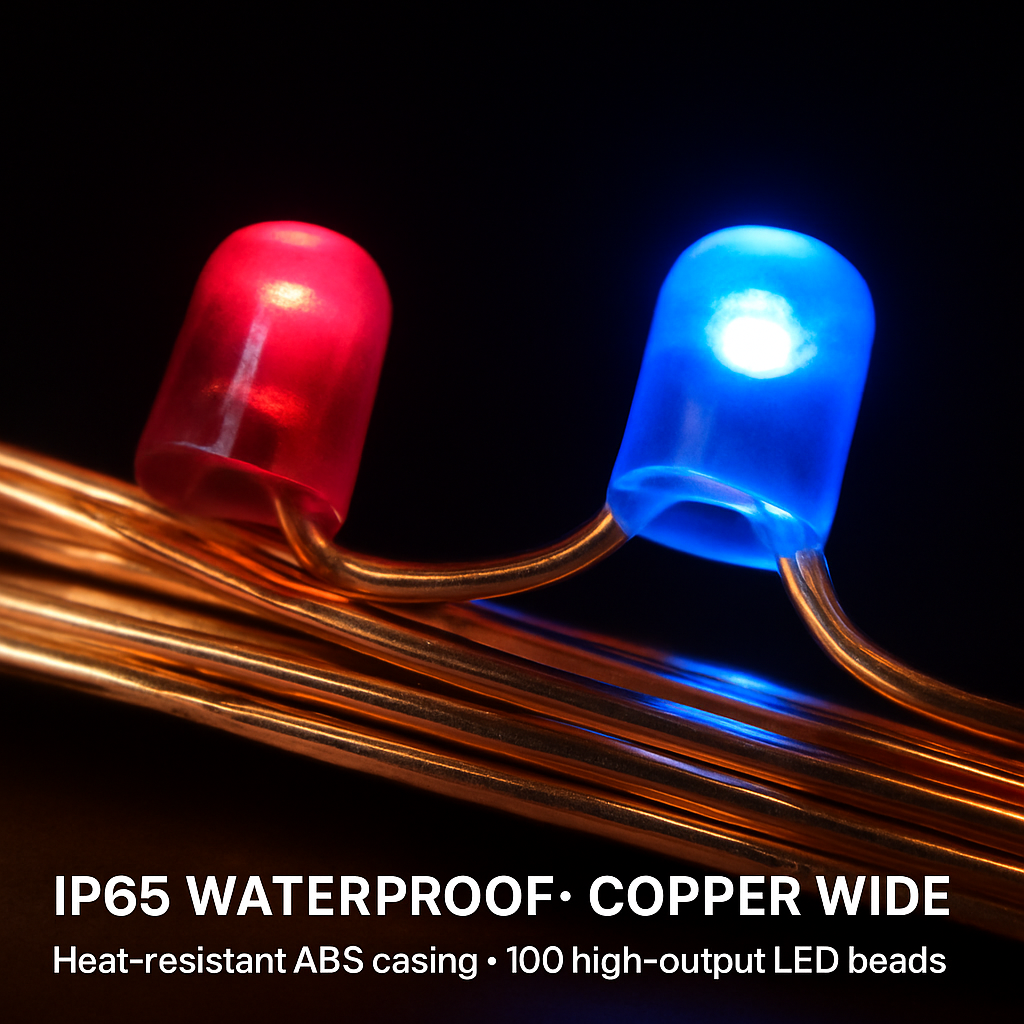 Solar String Lights Copper Wire Outdoor Decor