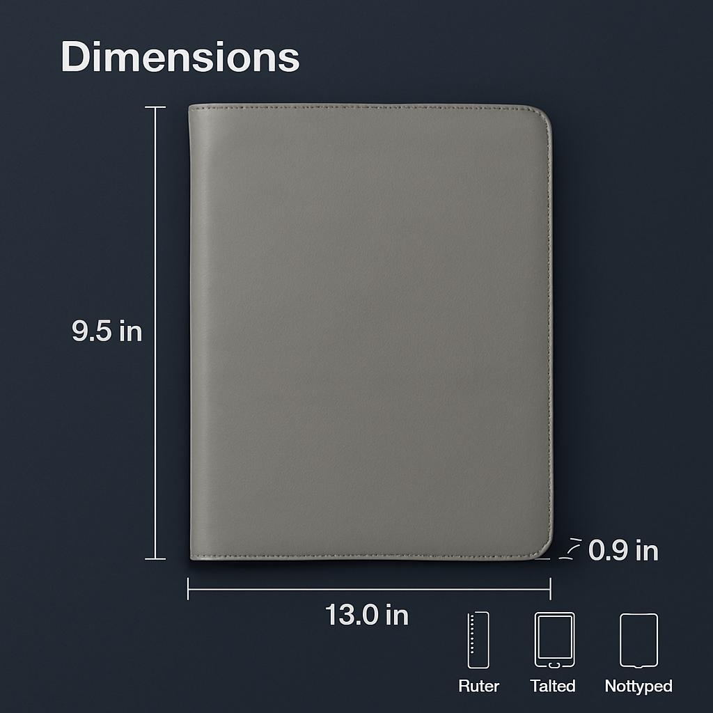 Organizer Case For 9.7in Tablet PC Business Tablet Portfolio w/ A5 Notepad Paper Pad Card Holder