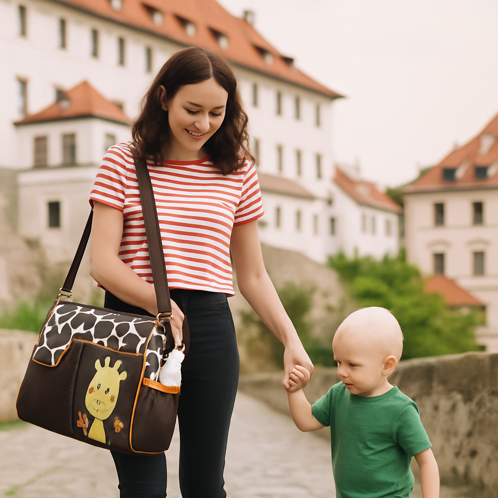 Mummy Diaper Bag with Wipeable Changing Pad, Travel Tote