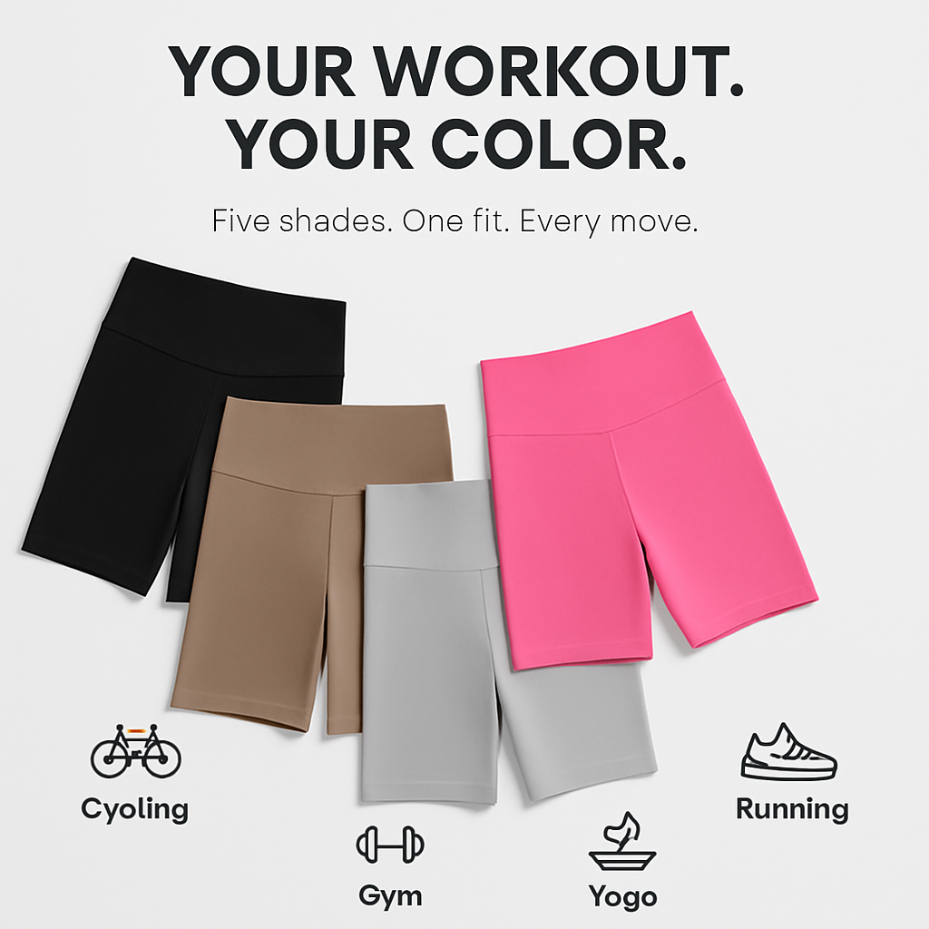 High-Waist Biker Shorts with Tummy Control for Workouts