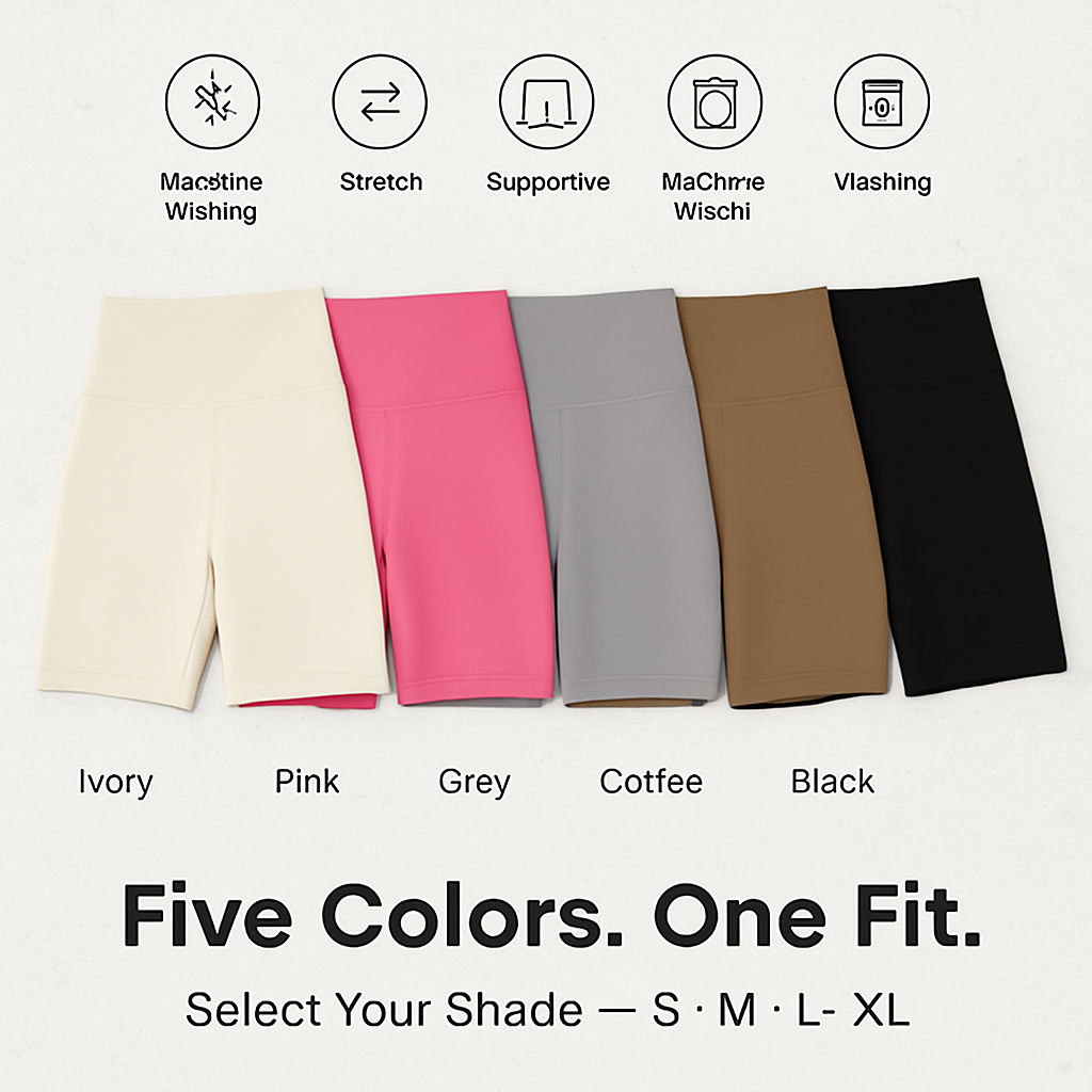High-Waist Biker Shorts with Tummy Control for Workouts