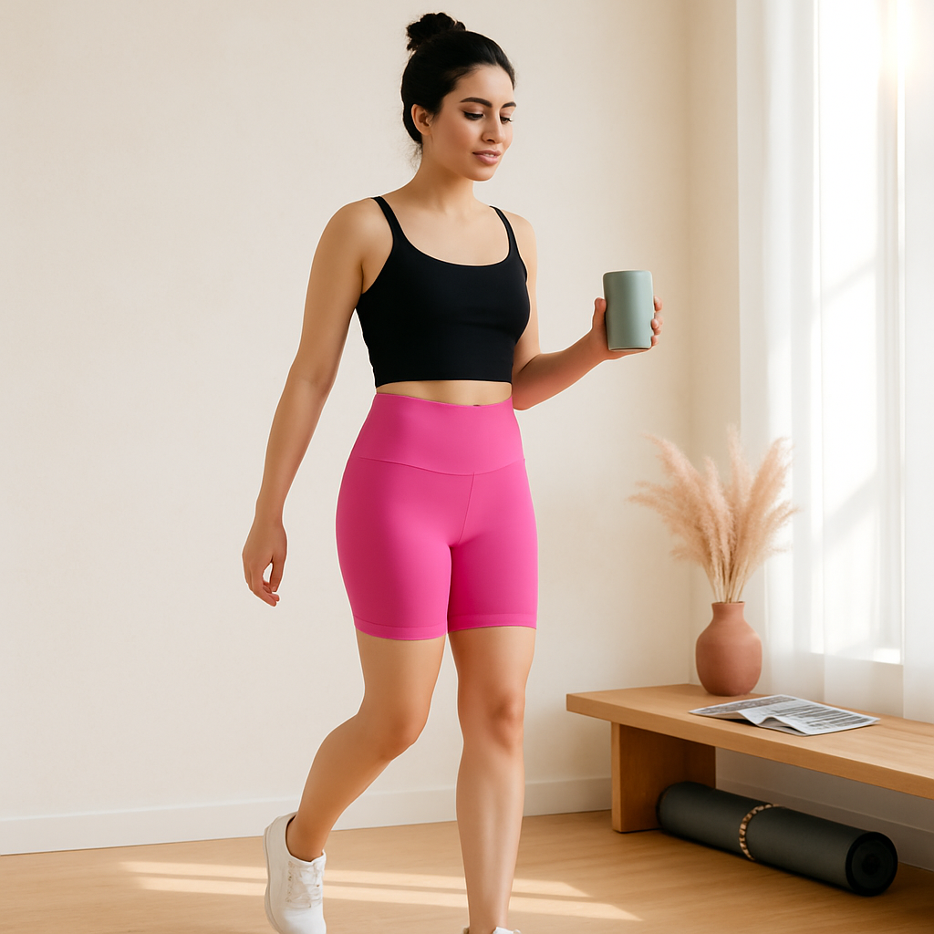 High-Waist Biker Shorts with Tummy Control for Workouts