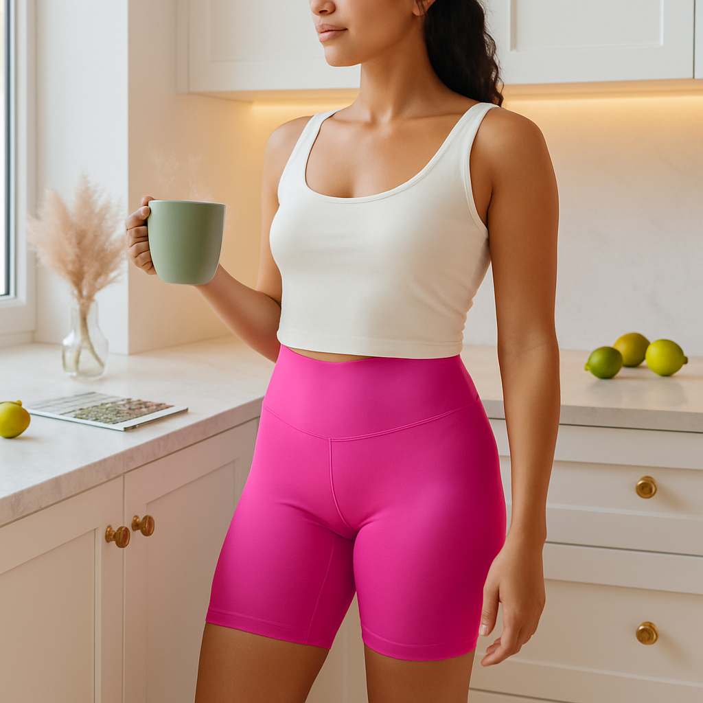 High-Waist Biker Shorts with Tummy Control for Workouts