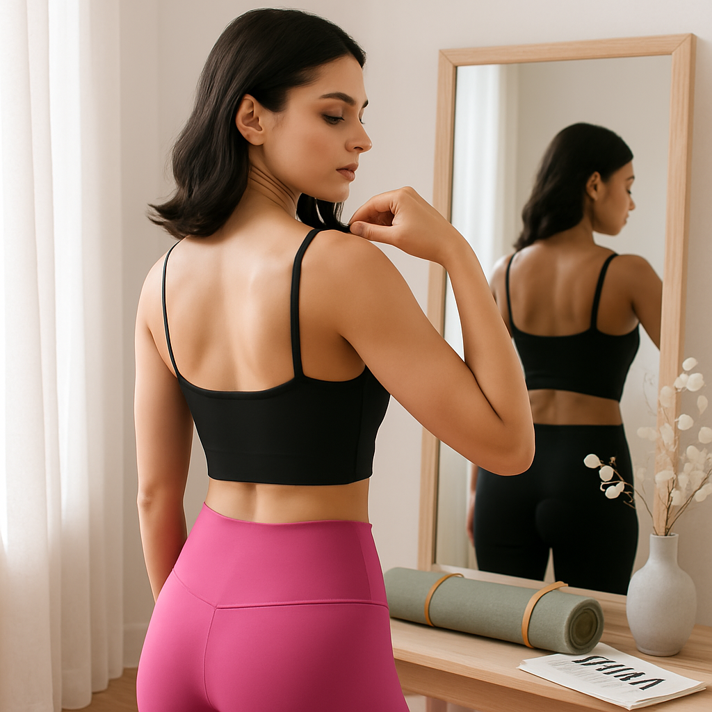 Women Sport Bras with Removable Pads, Low-Impact Square Neck