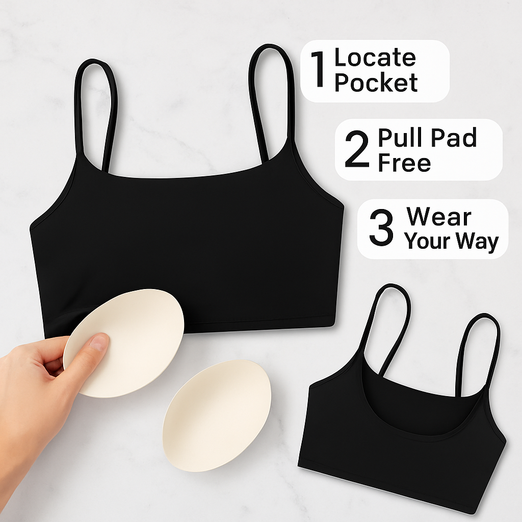 Women Sport Bras with Removable Pads, Low-Impact Square Neck