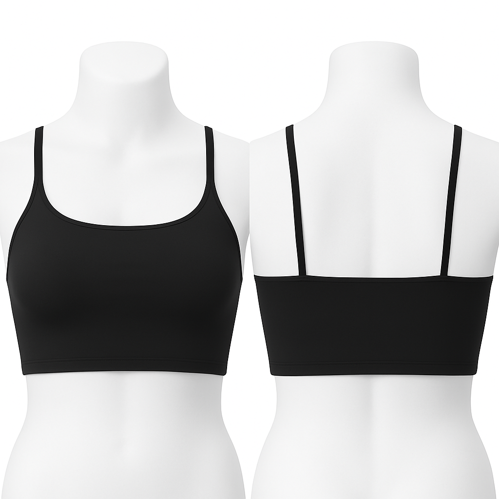 Women Sport Bras with Removable Pads, Low-Impact Square Neck