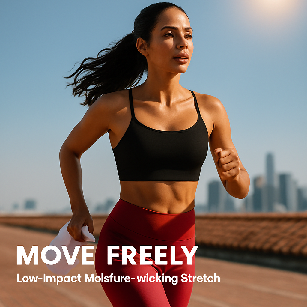 Women Sport Bras with Removable Pads, Low-Impact Square Neck