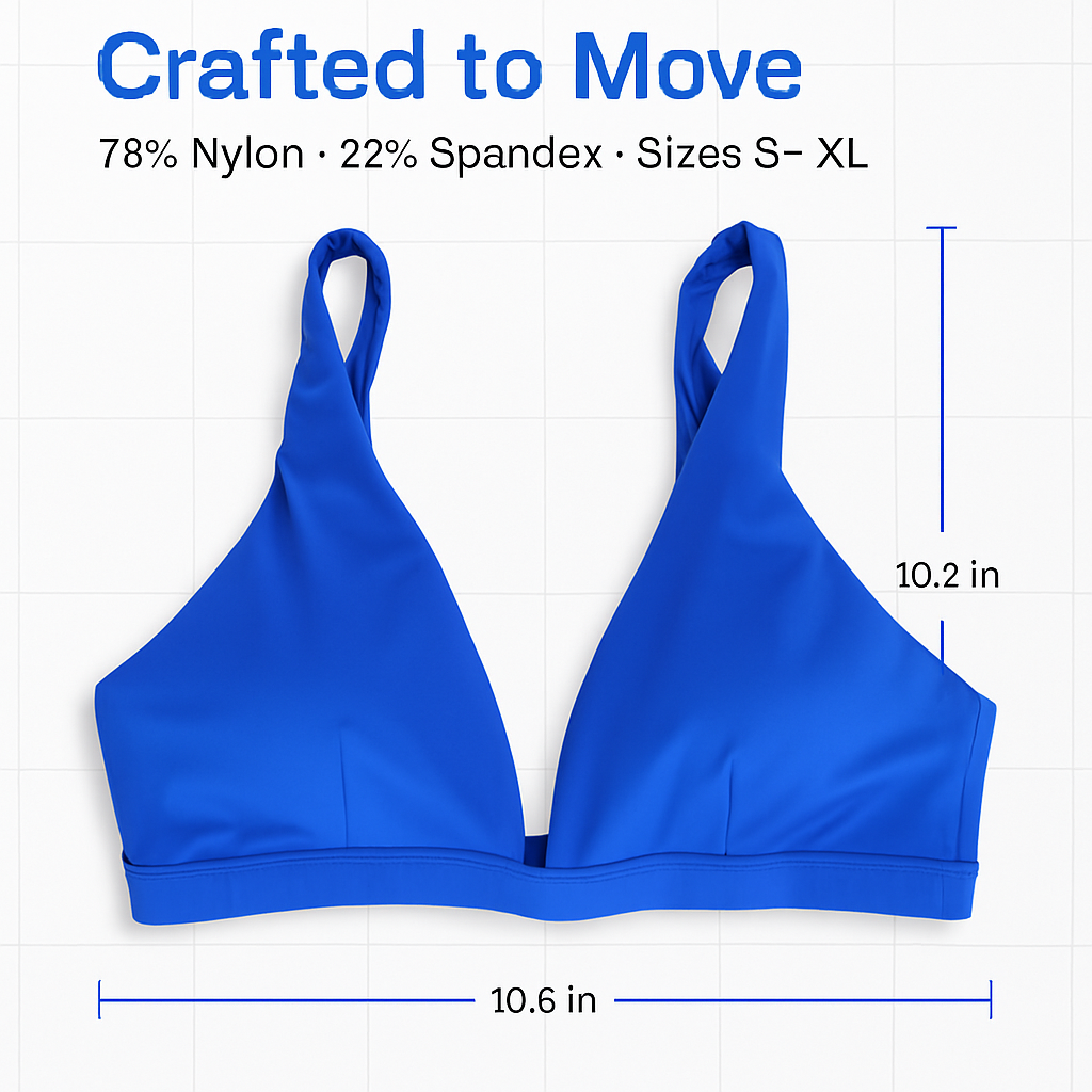 Women Deep V-Neck Sports Bra for Gym - Low-Impact Comfort