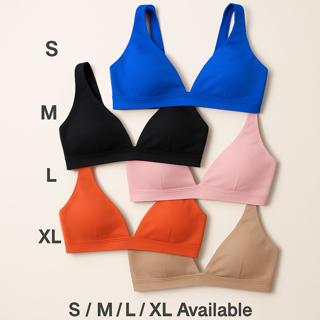 Women Deep V-Neck Sports Bra for Gym - Low-Impact Comfort