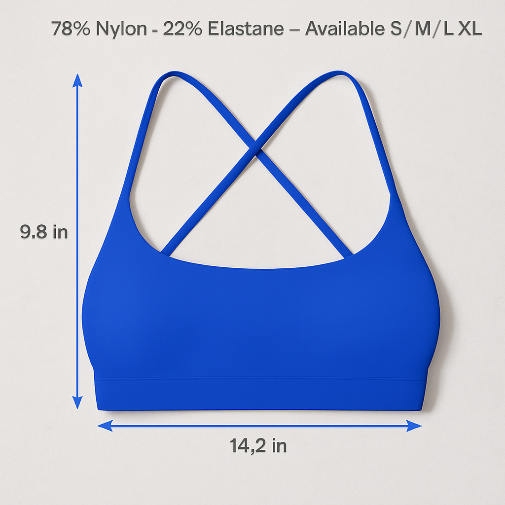 Cross Back Padded Sports Bra with Removable Pads