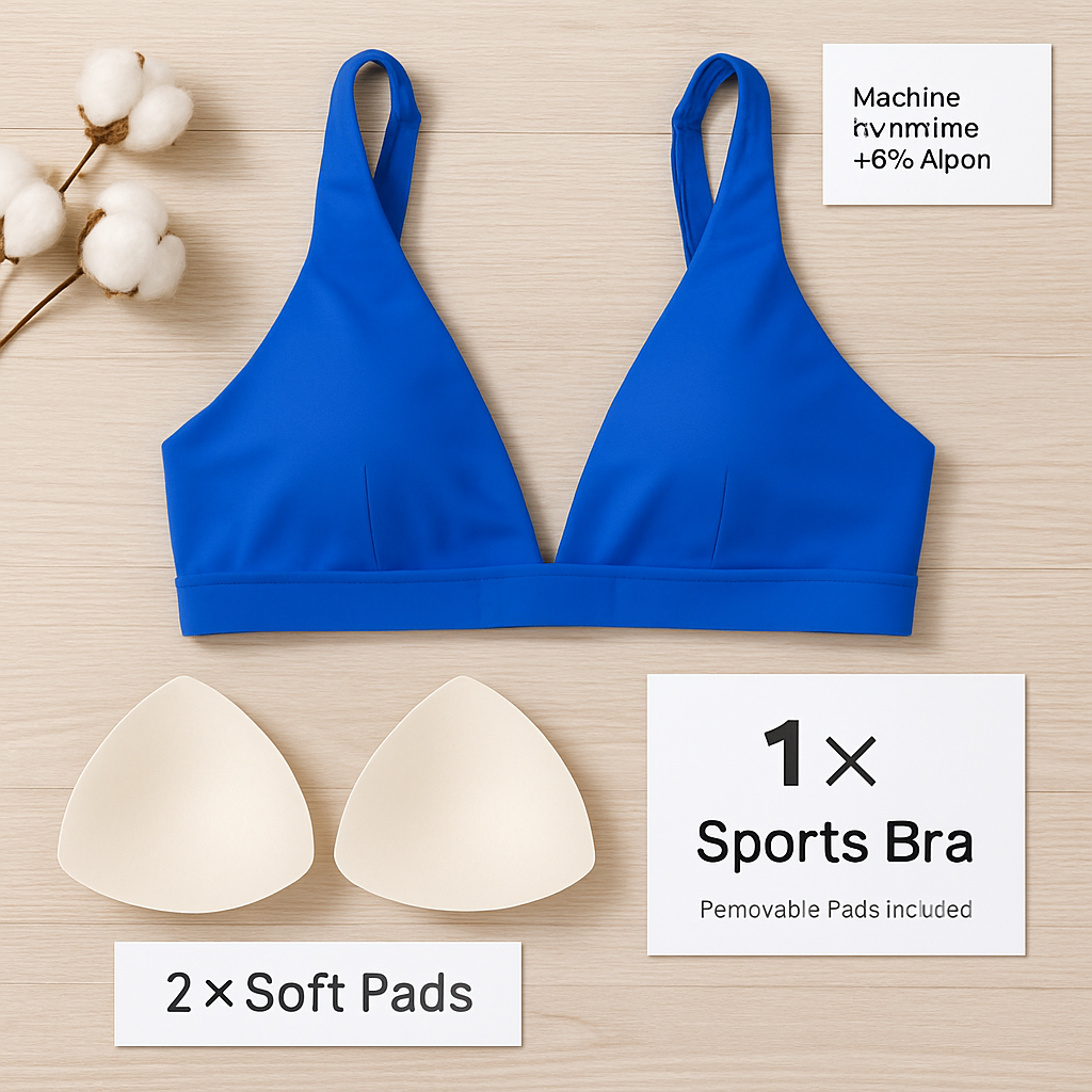 Women Deep V-Neck Sports Bra for Gym - Low-Impact Comfort