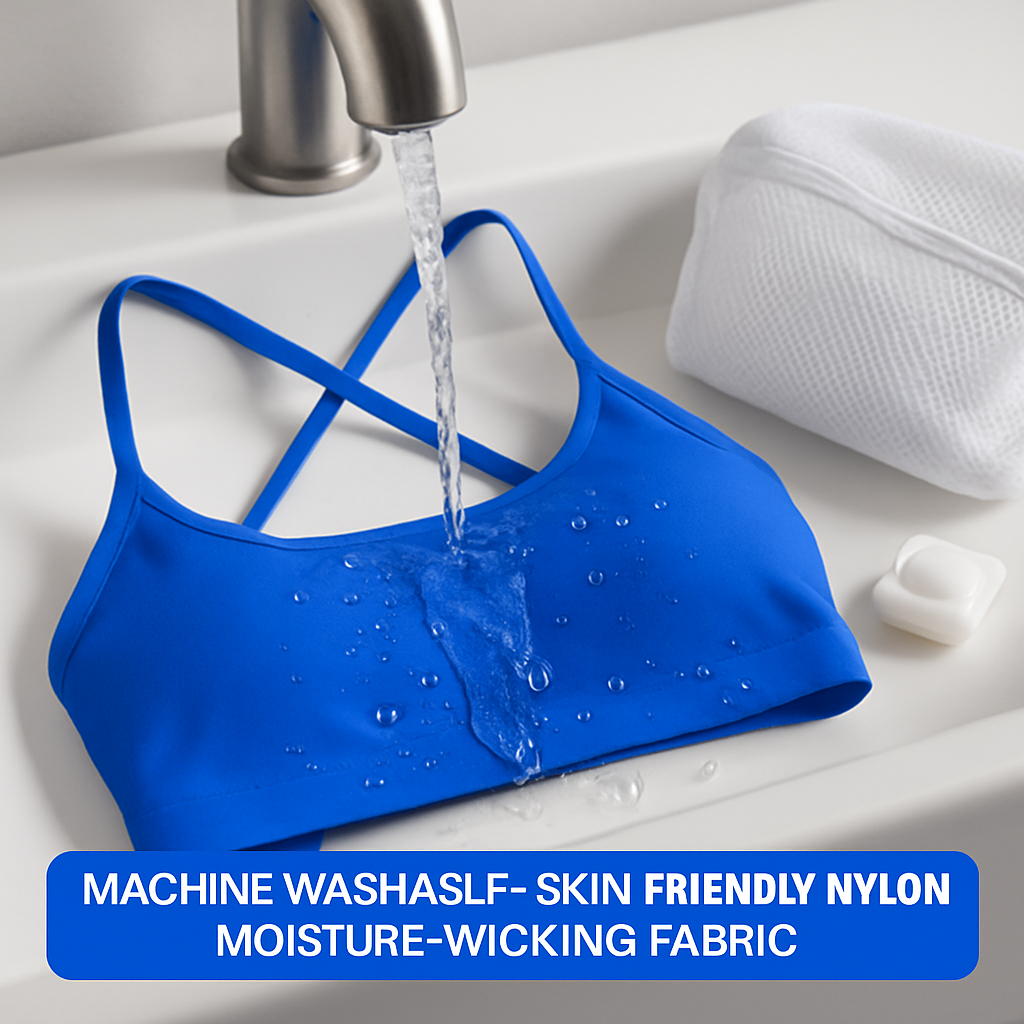 Cross Back Padded Sports Bra with Removable Pads