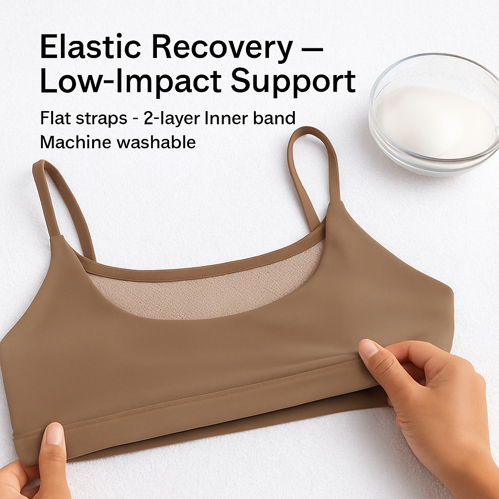 Women Sport Bras with Removable Pads, Low-Impact Square Neck